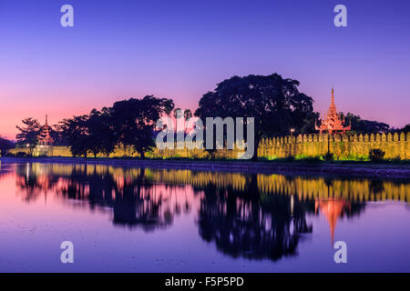 Mandalay, Myanmar at the royal palace moat. Stock Photo