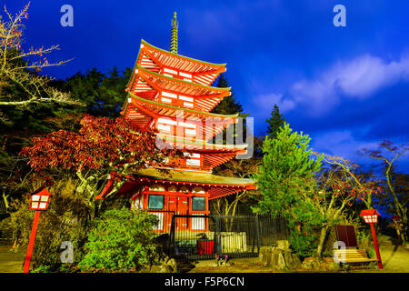 Chureito Pagoda of Arakurasengen Shrine in Fujiyoshida, Japan. Stock Photo