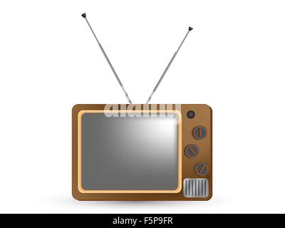 Retro Television on white background, Vector, EPS10 Stock Vector