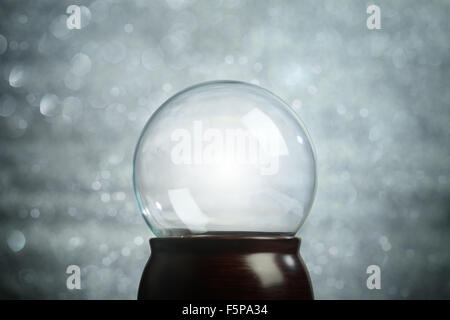 Empty snow globe Christmas background Stock Photo