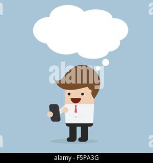 Businessman playing tablet, VECTOR, EPS10 Stock Vector