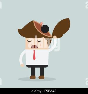 Businessman throw bomb in his head, Explode ideas, Stress concept, VECTOR, EPS10 Stock Vector