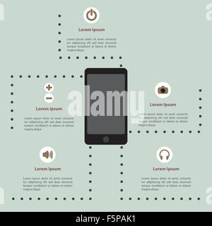Smartphone infographic template, VECTOR, EPS10 Stock Vector