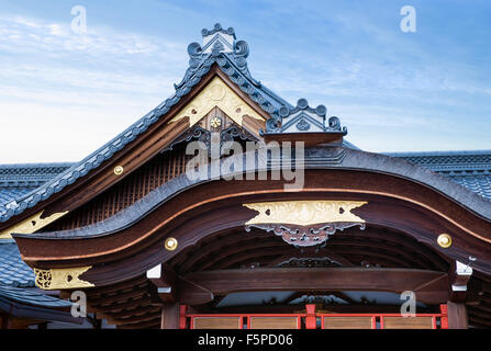 Temple roof detail in Fushimi Inari Taisha Shrine in Kyoto Japan Stock Photo