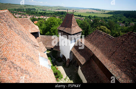 Fortified church of Viscri, UNESCO heritage site, saxon german landmark, Transylvania, Romania Stock Photo