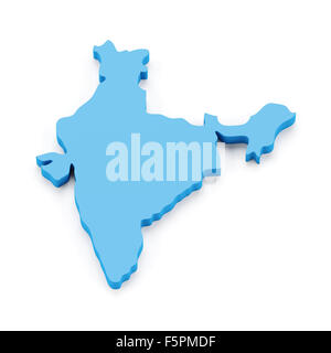 3d India map illustration white background isolate Stock Photo - Alamy
