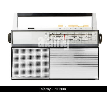 Old fashioned radio isolated on a white Stock Photo