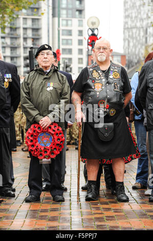 Birmingham, UK. 08th Nov, 2015. Remembrance Sunday: Veterans in Centenary Square in Birmingham during Remembrance Sunday. Credit:  Michael Scott/Alamy Live News Stock Photo
