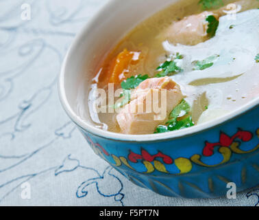 balik shurpa -  Uzbek fish soup. Stock Photo