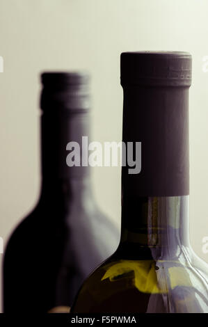 Neck of white wine bottle top Stock Photo