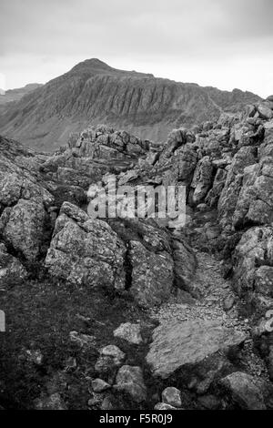 looking towards Bowfell in the distance Stock Photo