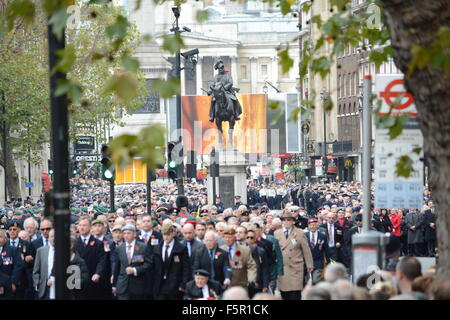 London, UK. 8th November, 2015. UK Remembrance Sunday. March from Trafalgar Square. Credit:  Marc Ward/Alamy Live News Stock Photo