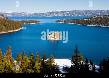 Emerald Bay in the winter, Lake Tahoe Stock Photo