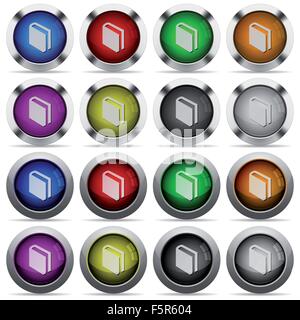 Set of book glossy web buttons. Arranged layer structure. Stock Vector