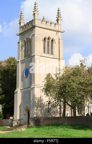 Tower of St. Mary's Church in Ickworth, Suffolk, England. Stock Photo