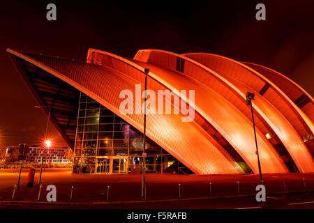 GLASGOW, SCOTLAND. OCTOBER 27 2015 : The Clyde Auditorium (Armadillo) Concert Hall on banks of River Clyde, Glasgow, Scotland