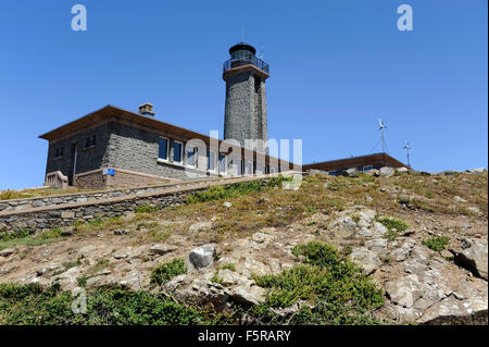 Sept-Iles lighthouse,Ile aux Moines,Sept-Iles archipelago,Perros-Guirec,Cotes-d'Armor,Bretagne,Brittany,France Stock Photo