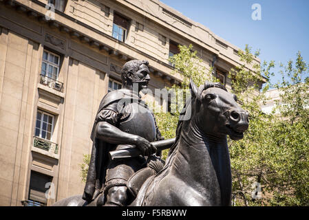 Statue of Pedro de Valdivia, Santiago, Chile Stock Photo