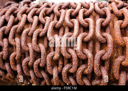 Close up shot of rusty chains Stock Photo