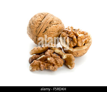 Open walnut isolated on white Stock Photo