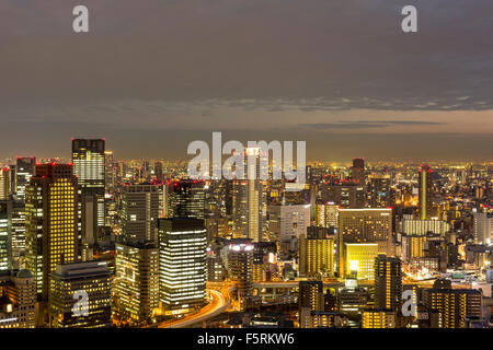 Osaka Skyline View from the Floating Garden Observatory at Umeda Sky Building Stock Photo