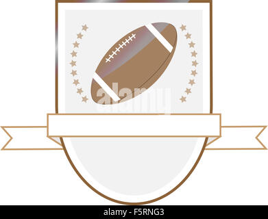 Rugby football logo emblem. Team and ball, sport label, design american league. Vector art design abstract unusual fashion illus Stock Photo