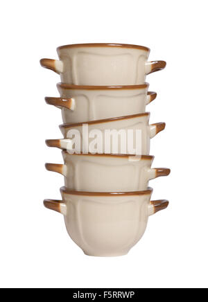 Vintage empty bowls on a white background Stock Photo
