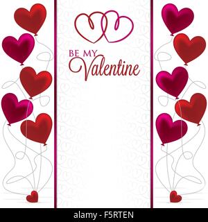 Balloon Valentine's Day card in vector format. Stock Vector