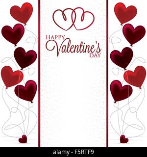 Balloon Valentine's Day card in vector format. Stock Vector