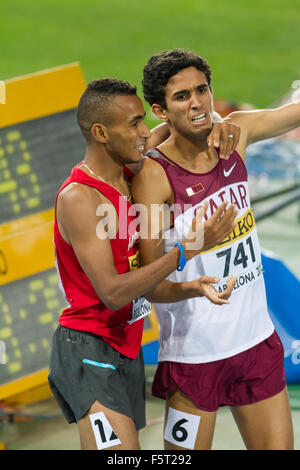 Hamza Driouch of Qatar during 1500 meters event of the 20th World Junior Athletics Championships, 2012 in Barcelona, Spain Stock Photo