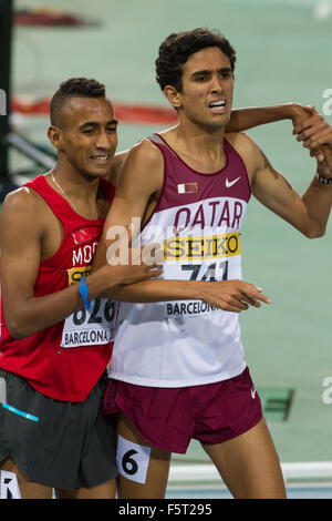 Hamza Driouch of Qatar during 1500 meters event of the 20th World Junior Athletics Championships, 2012 in Barcelona, Spain Stock Photo