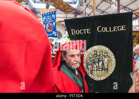 At parade of wine merchants organization of the wine producing regions in centre of Narbonne,Languedoc,Aude,South,France. Stock Photo