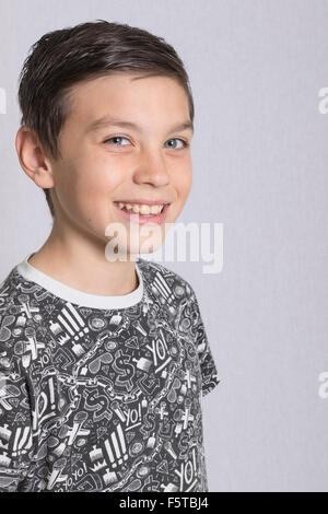 Portrait of happy pre-teenage boy Stock Photo