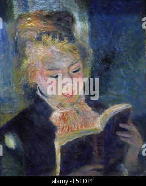 La liseuse - the Reader 1874 - 1876 Pierre Auguste Renoir 1841-1919 French Impressionist France Stock Photo