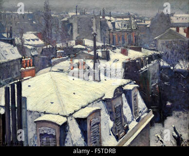 Vue de toits (Effet de neige) Rooftops (Snow Effect) 1878 Gustave Caillebotte 1848 - 1894 France French Stock Photo