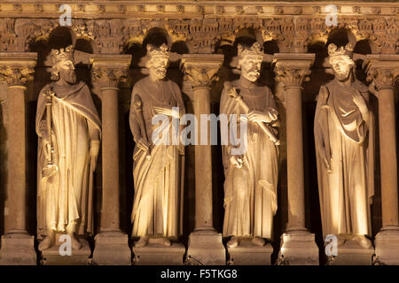 Detail in the Cathedral of Notre Dame, Paris, Ile de France, France Stock Photo