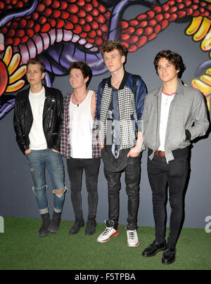 The Notion Magazine X Swatch Issue 70 Launch Party held at the Chotto Matte - Arrivals  Featuring: The Vamps Where: London, United Kingdom When: 09 Sep 2015 Stock Photo