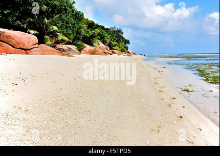 Beach Anse Patates, Island La Digue, Seychelles Stock Photo