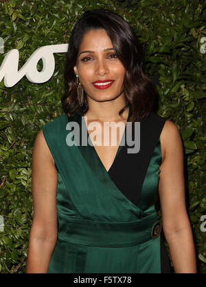 Celebrities attend the Salvatore Ferragamo 100 Years In Hollywood celebration at the newly unveiled Rodeo Drive flagship Salvatore Ferragamo boutique.  Featuring: Freida Pinto Where: Los Angeles, California, United States When: 09 Sep 2015 Stock Photo