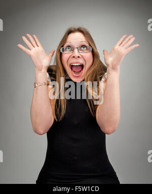 Portrait of a surprised attractive business woman Stock Photo