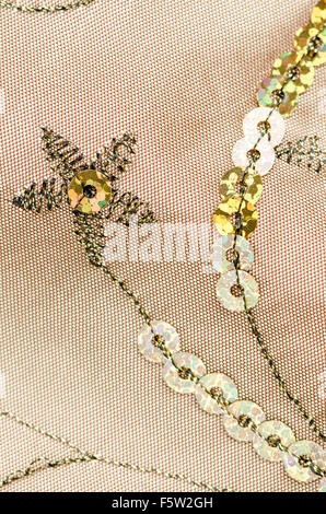 Fabric texture with spangles, sequin to background. Stock Photo