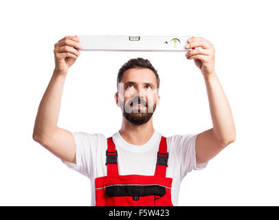 Young handsome worker Stock Photo