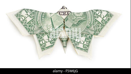 Money Origami Butterfly Insect Folded With Real One Dollar