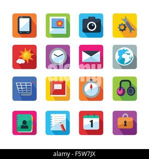 A vector illustration of tool icons in flat style Stock Vector