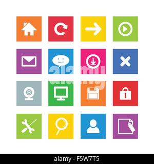 A vector illustration of game icons in flat style Stock Vector