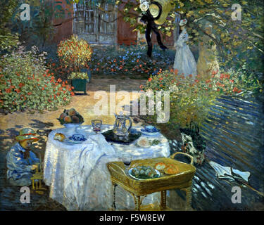 Le déjeuner : panneau - Lunch decorative panel 1873 Claude Monet 1840 – 1926 France French Stock Photo