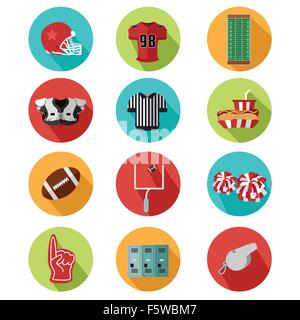 A vector illustration of American football icons Stock Vector