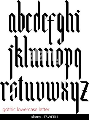 Blackletter modern gothic font. Stock Vector