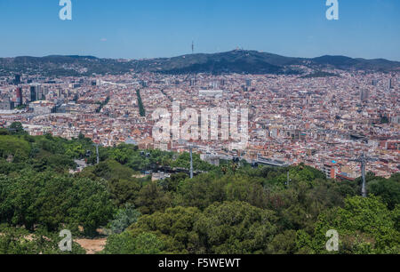 Aerial view on Barcelona from Montjuic hill translated as Jew Mountain ...