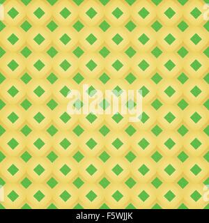 seamless pattern with vintage, geometric ornament and green diamonds. vector retro background design Stock Vector